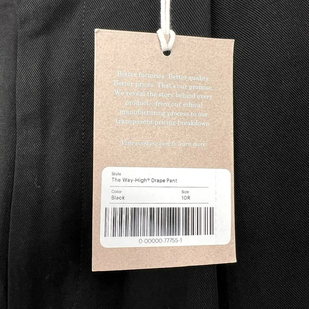 Everlane Womens The Way-High Drape Pants Size 10 Black 31